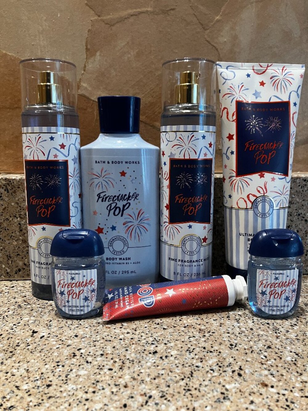 Bath & Body Works Set of FireCracker Pop Body Sprays, Wash, Body Creme, ETC!!